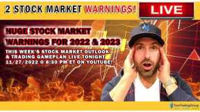 2 STOCK MARKET WARNINGS All Traders & Investors NEED TO KNOW + 2023’s Stock Market Prediction LIVE!