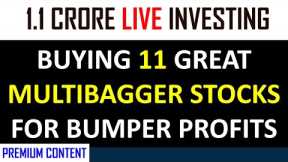 1 CRORE LIVE INVESTING IN INDIAN STOCK MARKET - BUYING MULTIBAGGER STOCKS FOR INVESTMENT | BUY TODAY
