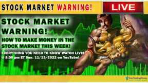 STOCK MARKET WARNING For This Week! Everything YOU Need to Know to Make Money Trading Right Now LIVE