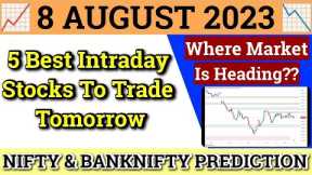 Daily Best Intraday Stocks | 8 August 2023 | Stocks to buy tomorrow | Detailed Analysis