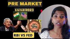  RBI Post Conference:Vs Fed  Nifty & Bank Nifty, Pre Market Report, Analysis- 11 Dec 2023, Range.