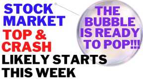 The AI Stock Market Bubble Likely Tops This Week & Will Start to CRASH in the Coming Weeks Ahead