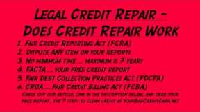 Legal Credit Repair - Does Credit Repair Work