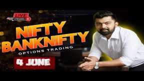 Live trading Banknifty  nifty Options | 4 june strategy | Nifty Prediction live || Wealth Secret